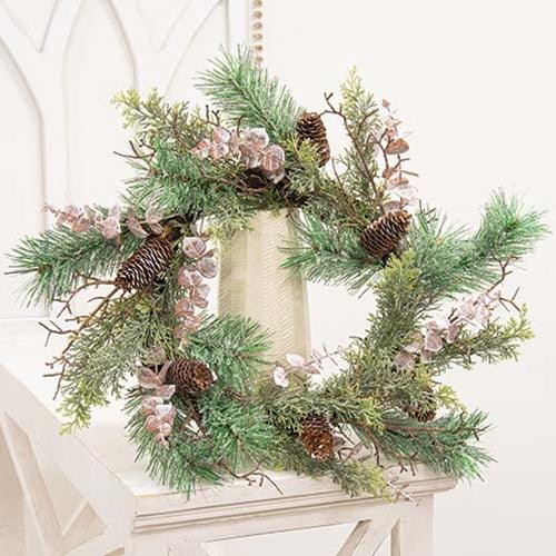 Icy Woodland Pine & Eucalyptus Wreath 22 - The Fox Decor