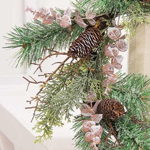 Icy Woodland Pine & Eucalyptus Wreath 22 - The Fox Decor