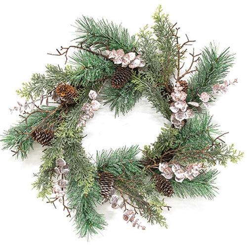 Icy Woodland Pine & Eucalyptus Wreath 22 - The Fox Decor