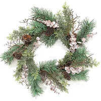 Icy Woodland Pine & Eucalyptus Wreath 22 - The Fox Decor