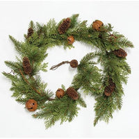 Rustic Cedar & Pine Bell Garland 5ft - The Fox Decor