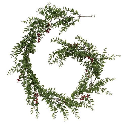 Lady Ruscus & Berries Garland 6ft - The Fox Decor