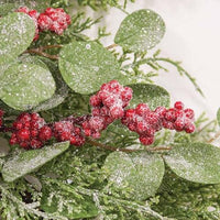 Frosted Eucalyptus Cedar and Red Berry Wreath 24 - The Fox Decor