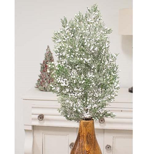 Frosted Snowberry and Pine Spray 26 - The Fox Decor