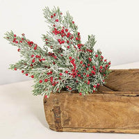 Frosted Pepper Berry & Pine Spray 14 - The Fox Decor