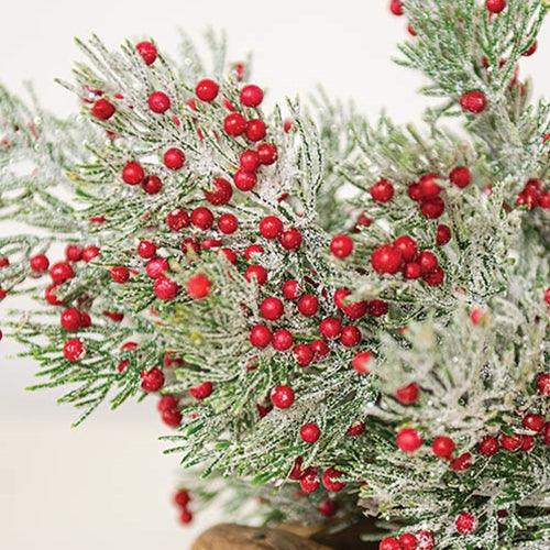 Frosted Pepper Berry & Pine Spray 14 - The Fox Decor