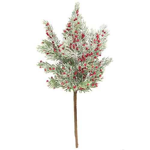 Frosted Pepper Berry & Pine Spray 14 - The Fox Decor