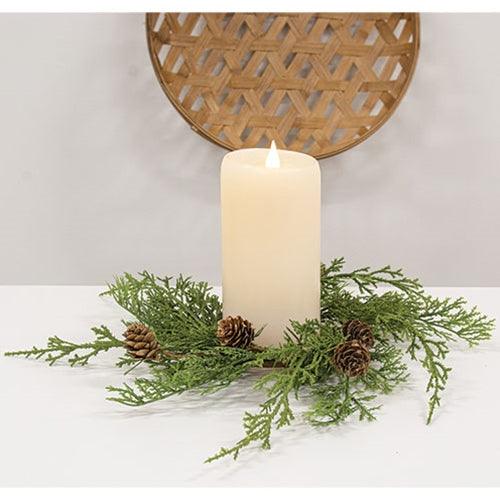 Western Cedar & Pinecone Candle Ring 35 - The Fox Decor