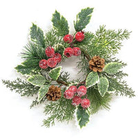 Icy Winterberry Holly & Pine Candle Ring 4 - The Fox Decor