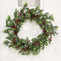 Frosted Boxwood & Gooseberry Wreath 20 - The Fox Decor