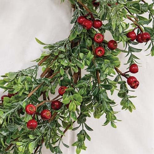 Frosted Boxwood & Gooseberry Wreath 20 - The Fox Decor