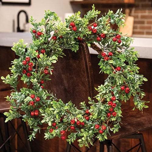 Frosted Boxwood & Gooseberry Wreath 20 - The Fox Decor
