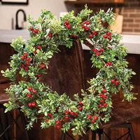 Frosted Boxwood & Gooseberry Wreath 20 - The Fox Decor