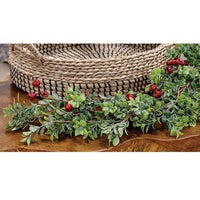Frosted Boxwood & Gooseberry Garland 5ft - The Fox Decor