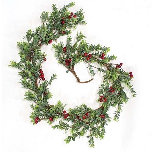 Frosted Boxwood & Gooseberry Garland 5ft - The Fox Decor