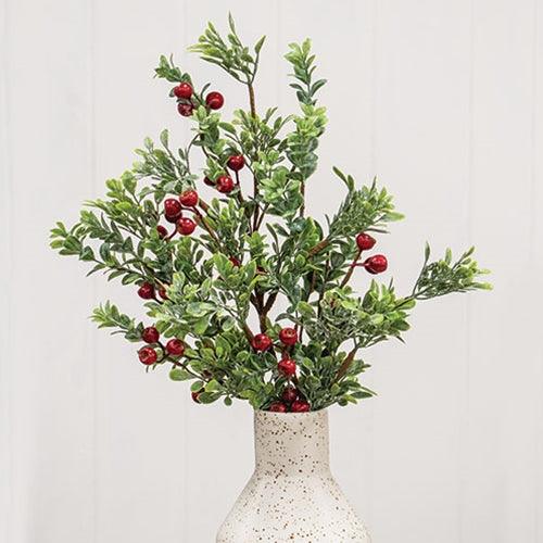 Frosted Boxwood & Gooseberry Spray 28 - The Fox Decor