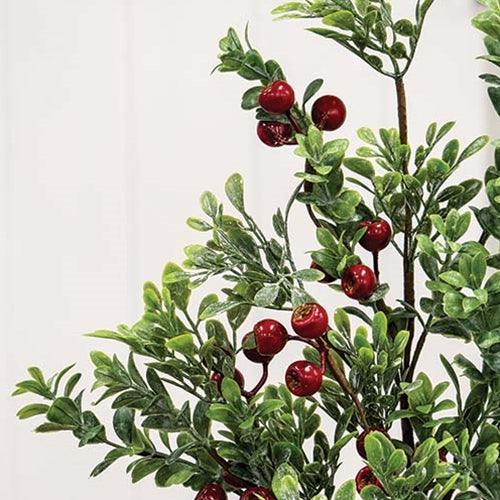 Frosted Boxwood & Gooseberry Spray 28 - The Fox Decor
