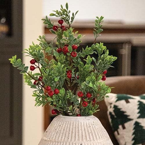 Frosted Boxwood & Gooseberry Spray 28 - The Fox Decor