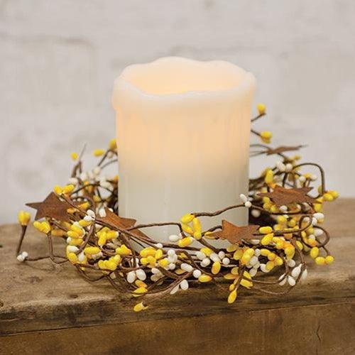 Pip Berry Ring With Stars Yellow & Cream 4 - The Fox Decor