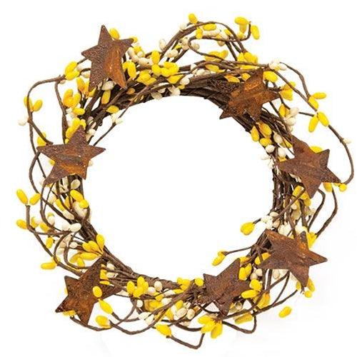 Pip Berry Ring With Stars Yellow & Cream 4 - The Fox Decor