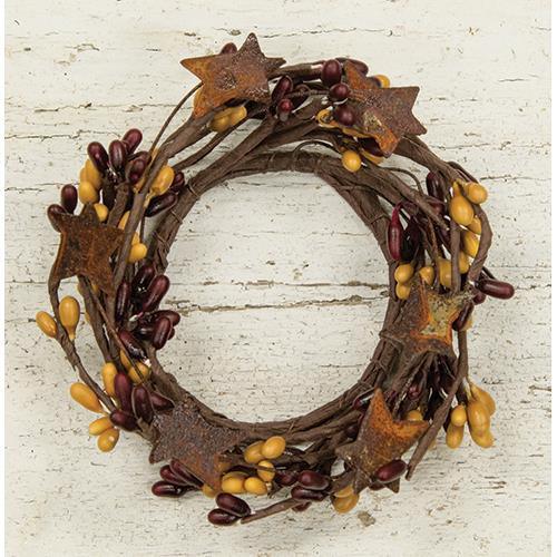 Pip Berry Ring With Stars Burgundy and Old Gold 2 - The Fox Decor