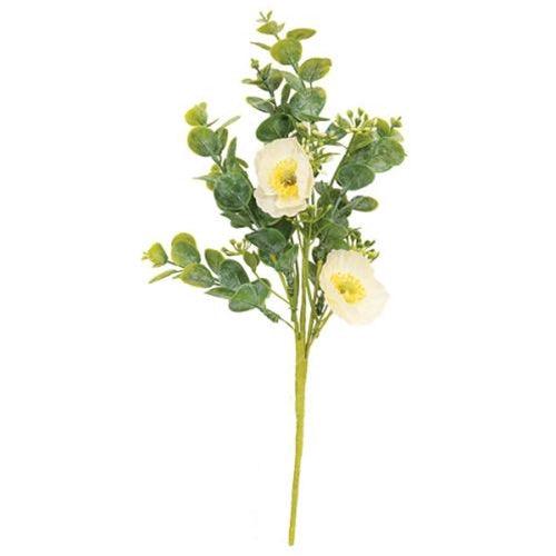 Cream Poppy & Eucalyptus Bush - The Fox Decor
