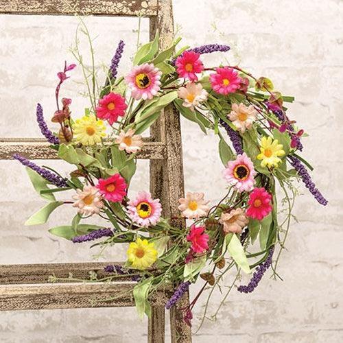 Spring Mix Daisy Wreath - The Fox Decor
