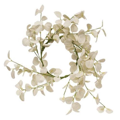 Foamy Silver Dollar Wreath Cream 16 - The Fox Decor