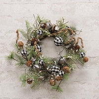 Black & White Country Gingham Bells Wreath 17 - The Fox Decor