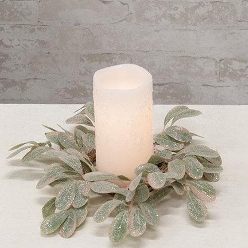 Sparkle Holiday Mistletoe Candle Ring - The Fox Decor