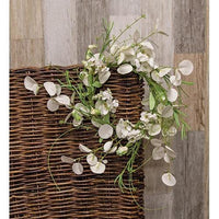 White Wild Flowers and Silver Dollar Wreath 14 - The Fox Decor