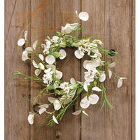 White Wild Flowers and Silver Dollar Wreath 14 - The Fox Decor