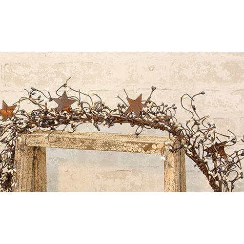 Pip Berry Garland With Stars Farmhouse Mix 40 - The Fox Decor