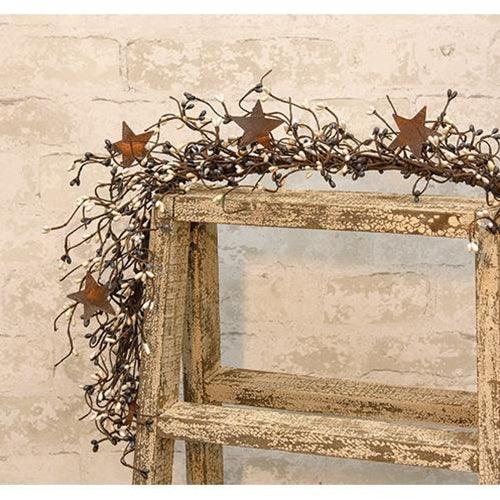 Pip Berry Garland With Stars Farmhouse Mix 40 - The Fox Decor