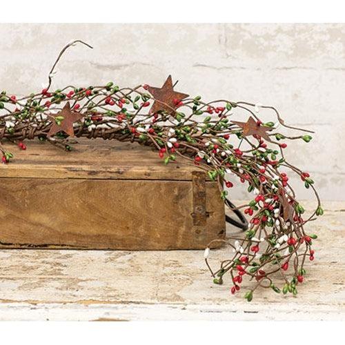 Pip Berry Garland With Stars Holiday Combo 40 - The Fox Decor