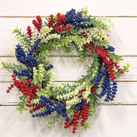 Thumbnail for Red White & Blue Heather & Boxwood Wreath 18 - The Fox Decor