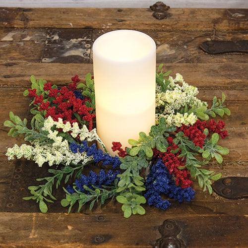 Red White & Blue Heather & Boxwood Ring 10 - The Fox Decor