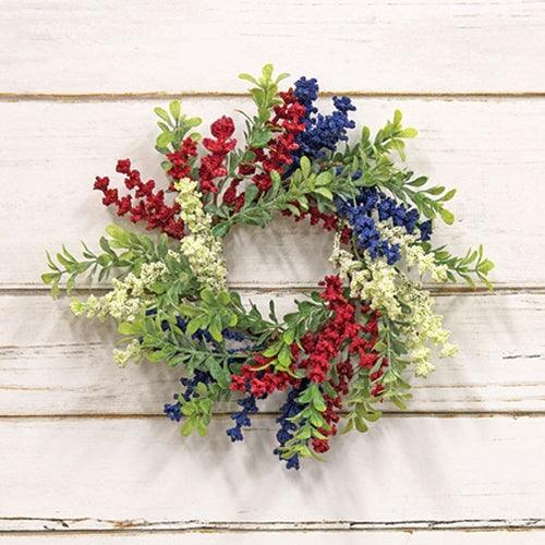 Red White & Blue Heather & Boxwood Ring 10 - The Fox Decor