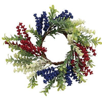 Red White & Blue Heather & Boxwood Ring 10 - The Fox Decor