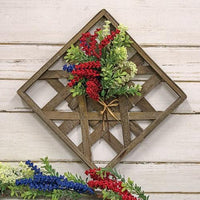 Red White & Blue Heather and Boxwood Bouquet - The Fox Decor
