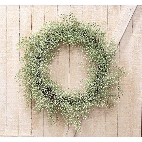 Frosted Green Little Luna Leaves Wreath 20 - The Fox Decor