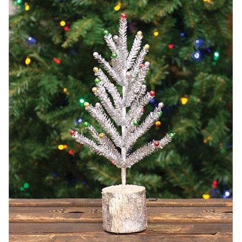 Snazzy Silver Tinsel Tree 16 - The Fox Decor