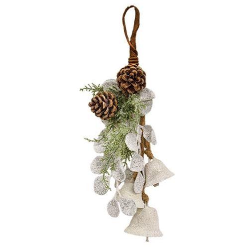 Silver Dollar Shine Hanging Teardrop w Bells - The Fox Decor