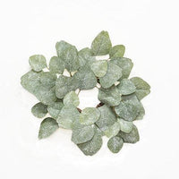 Frosted Dollar Eucalyptus Leaf Candle Ring 35 - The Fox Decor
