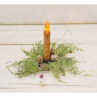 Frosty Red Berry & Cone Candle Ring 15 - The Fox Decor