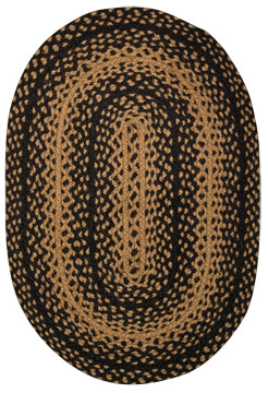 Braided Ebony Oval Rug, 20x30"