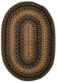 Braided Ebony Oval Rug, 20x30