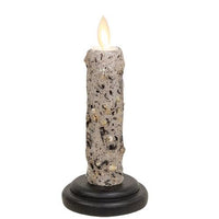 Silicone Dipped Chris Gray Taper on Black Wooden Base - The Fox Decor