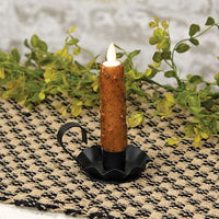 Silicone Dipped Spicy Taper in Black Metal Fluted Base - The Fox Decor
