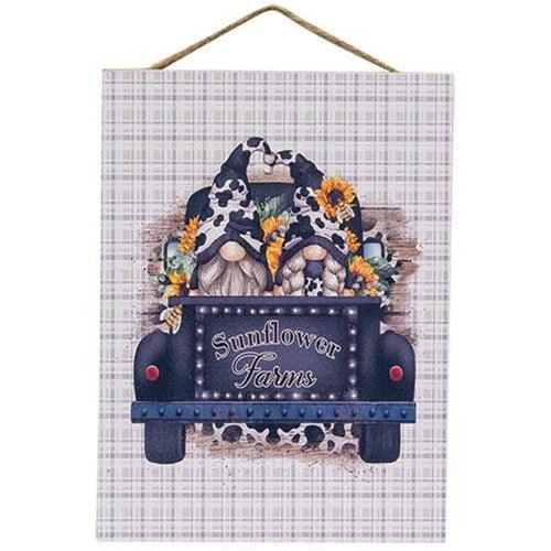 Sunflower Farms Gnomes in Truck Hanging Sign - The Fox Decor